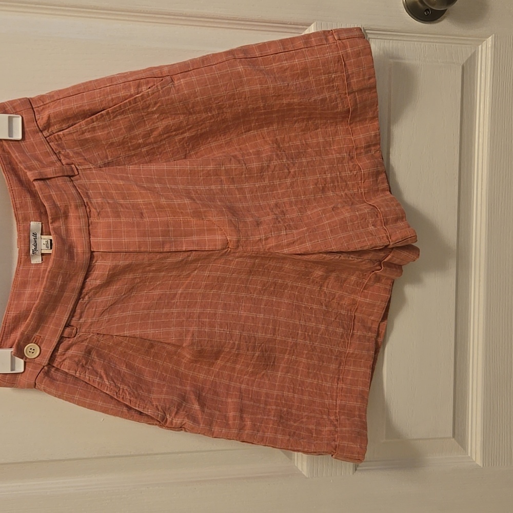 Madewell Pink Women's Linen Shorts Size 2 With And 6 Inch Inseam.